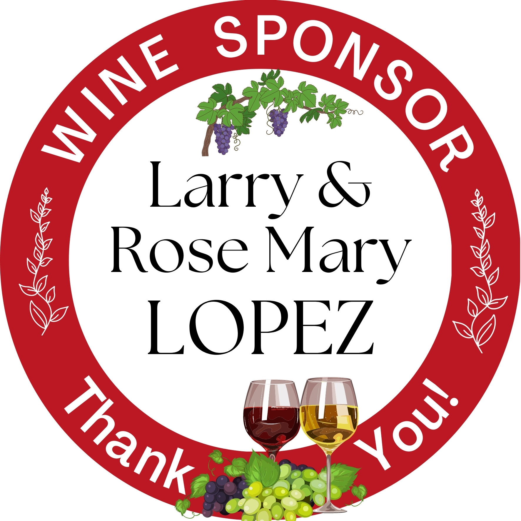 Larry & Rose Mary Lopez Wine Sponsor