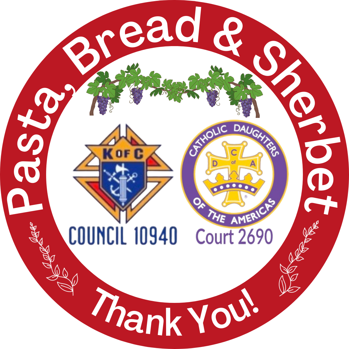 Pasta, Bread & Sherbet Sponsors